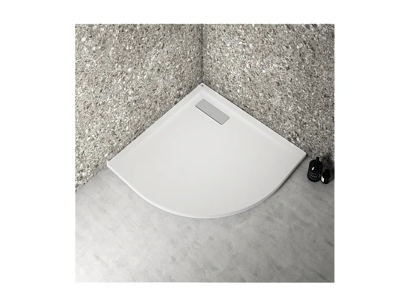 IDEAL STANDARD Receveur  80 X 80 Ultra Flat New acrylique quart de rond blanc bonde incluse