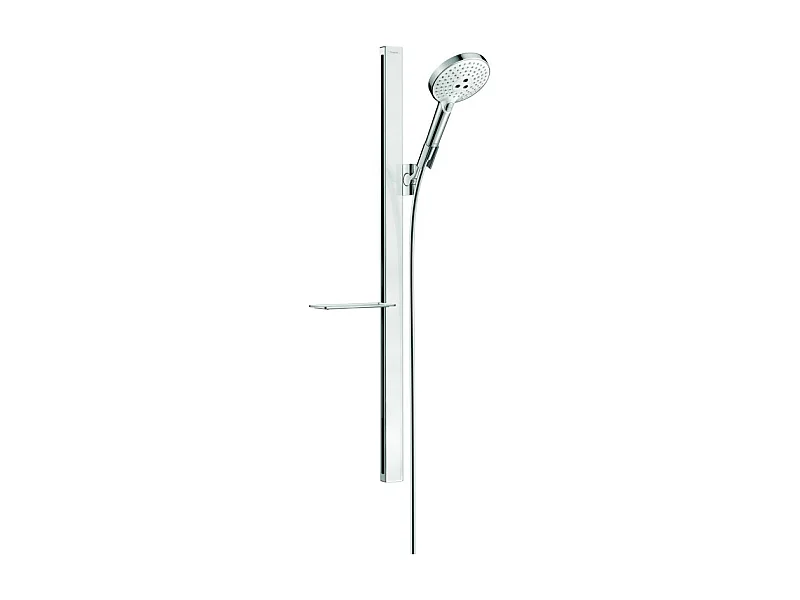 Set de douche 120 3jet avec barre Unica'E 90 cm et porte-savon blanc/chromé Hansgrohe Raindance Select S