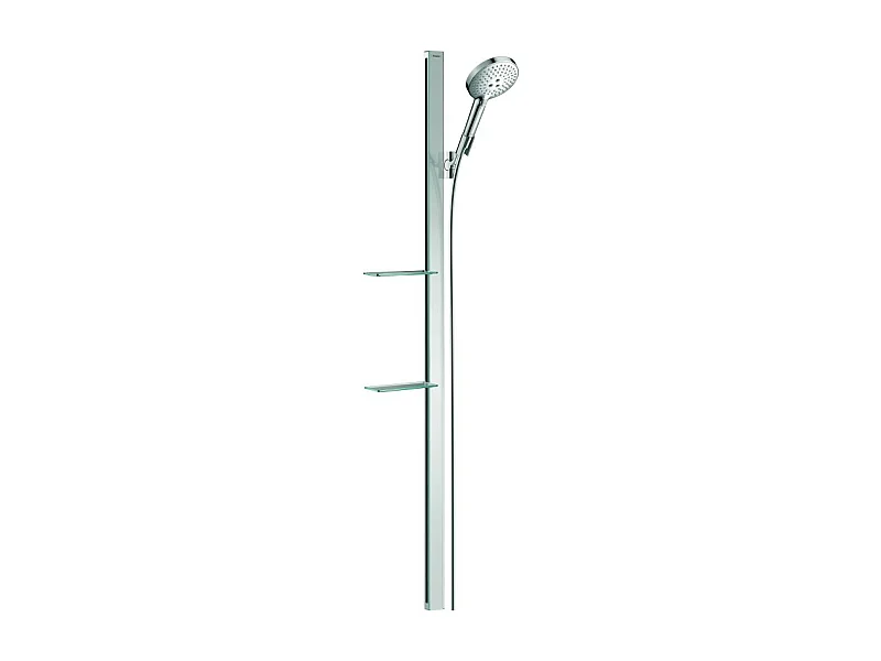 Set de douche 120 3jet avec barre Unica'E 150 cm et porte-savon chromé Hansgrohe Raindance Select S