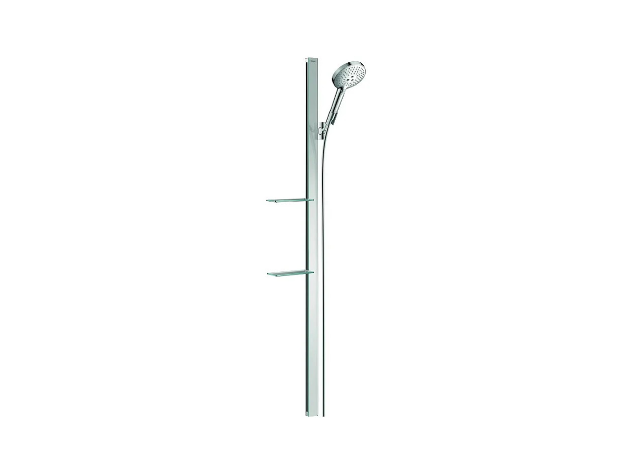 Set de douche 120 3jet avec barre Unica'E 150 cm et porte-savon chromé Hansgrohe Raindance Select S