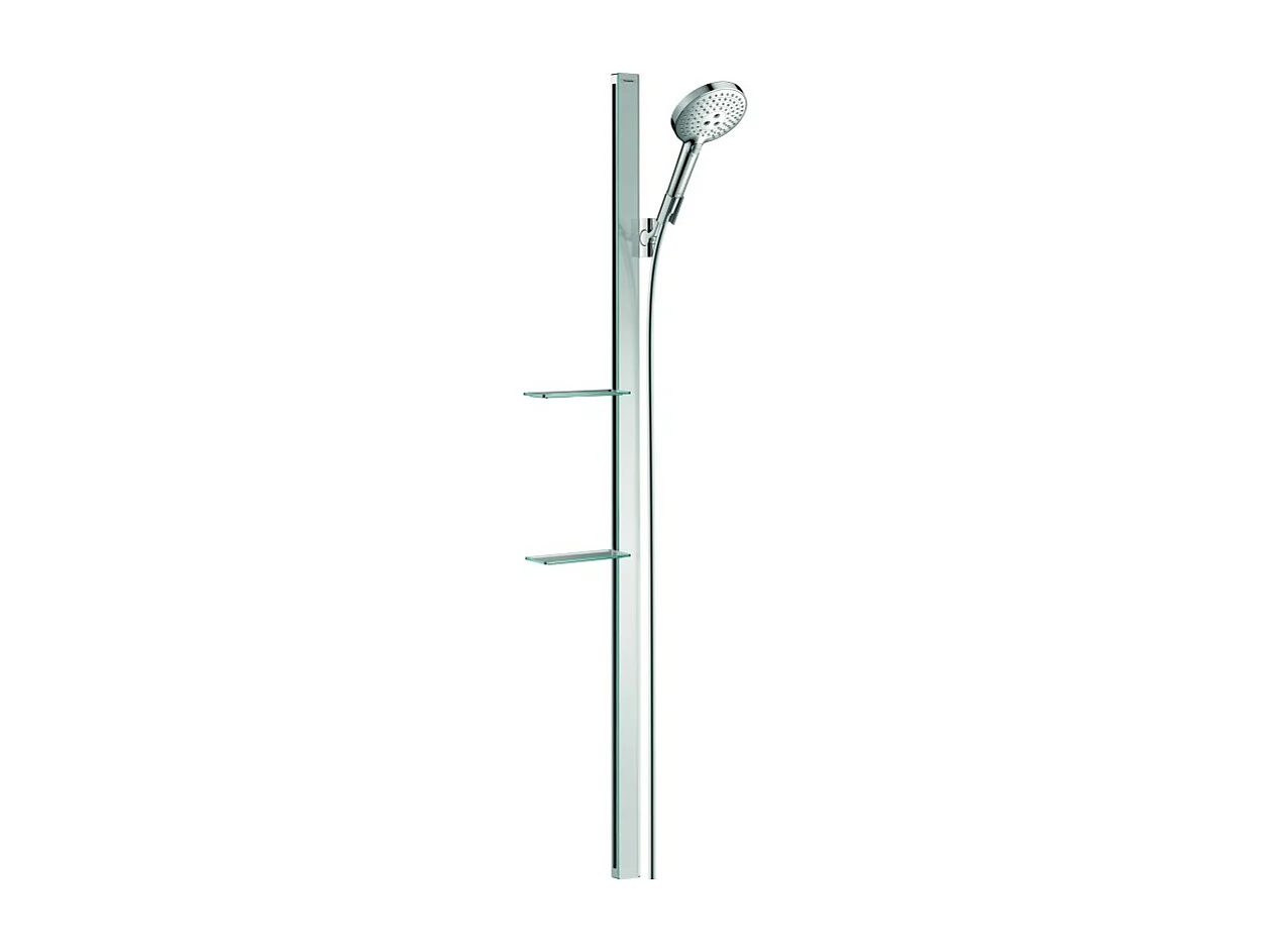 Set de douche 120 3jet avec barre Unica'E 150 cm et porte-savon chromé Hansgrohe Raindance Select S