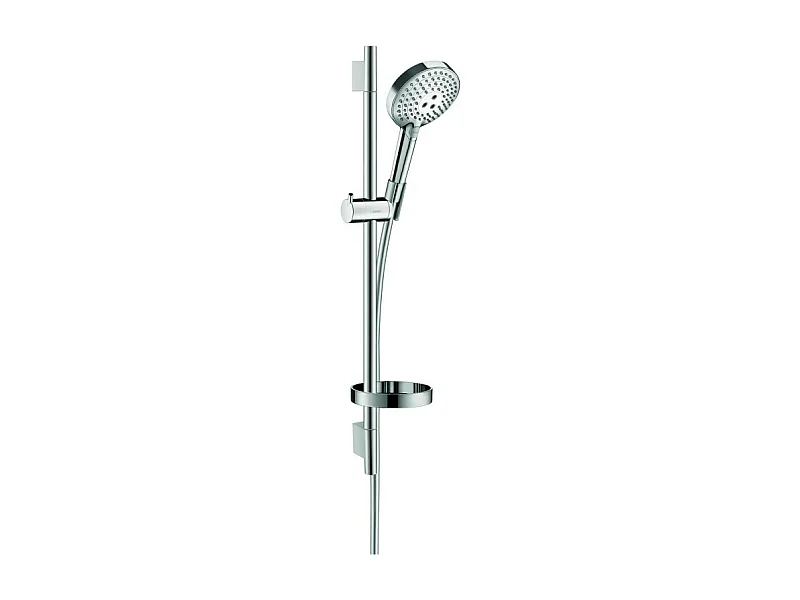 Ensemble de douche 120 3jet PowderRain avec barre Unica'S puro 65 cm et porte-savon chromé Hansgrohe Raindance Select S