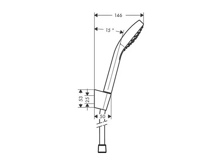 Ensemble support mural et douchette 1jet avec flexible de douche 160 cm blanc/chromé Hansgrohe Croma Select E