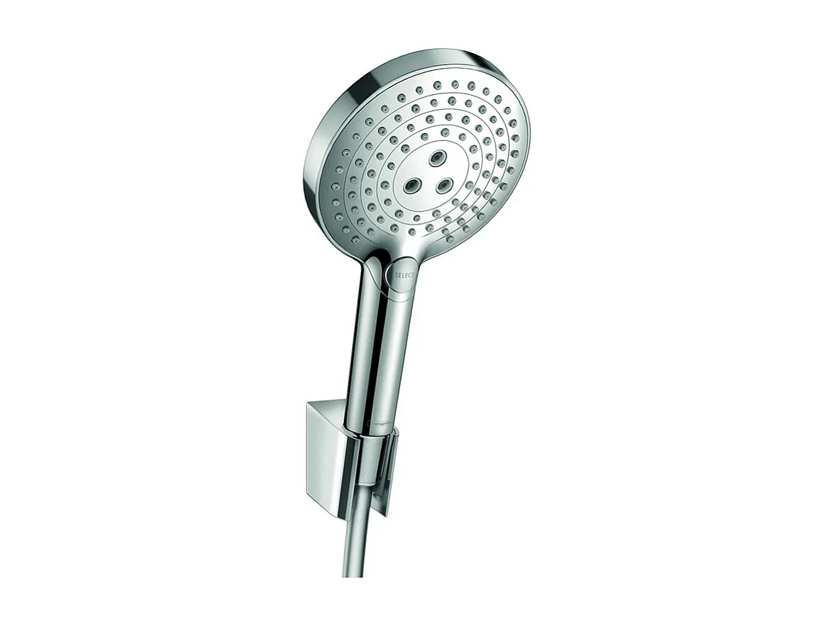 Soporte de pared y set de ducha de mano 120 3jet con flexo de ducha cromado de 125 cm Hansgrohe Raindance Select S