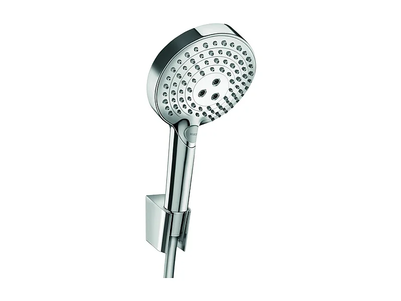 Ensemble support mural et douchette 120 3jet PowderRain avec flexible de douche 125 cm chromé Hansgrohe Raindance Select S