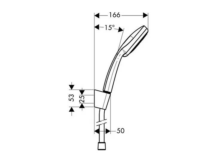 Ensemble support mural et douchette Multi avec flexible de douche 125 cm chromé Hansgrohe Croma 100