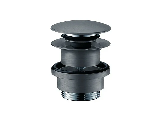Bonde lavabo Push-open HANSGROHE noir chromé brossé