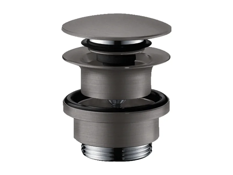 Bonde lavabo Push-open HANSGROHE noir chromé brossé