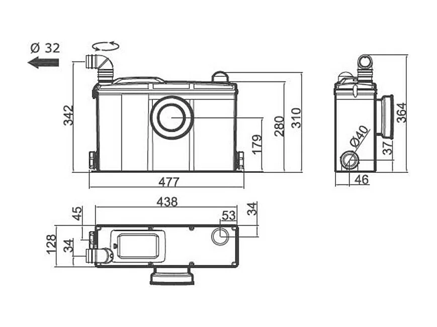 Broyeur WC adaptable WATERMATIC Waterwall avec bâti support GROHE
