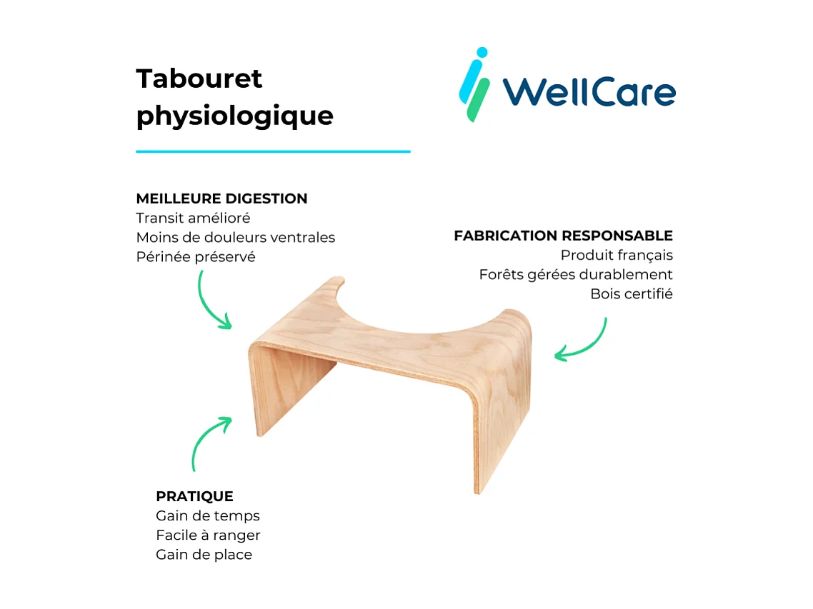 Pack WC suspendu sans bride DURAVIT D-Neo avec abattant frein de chute + bati support SIAMP + Plaque chromée + Tabouret en bois