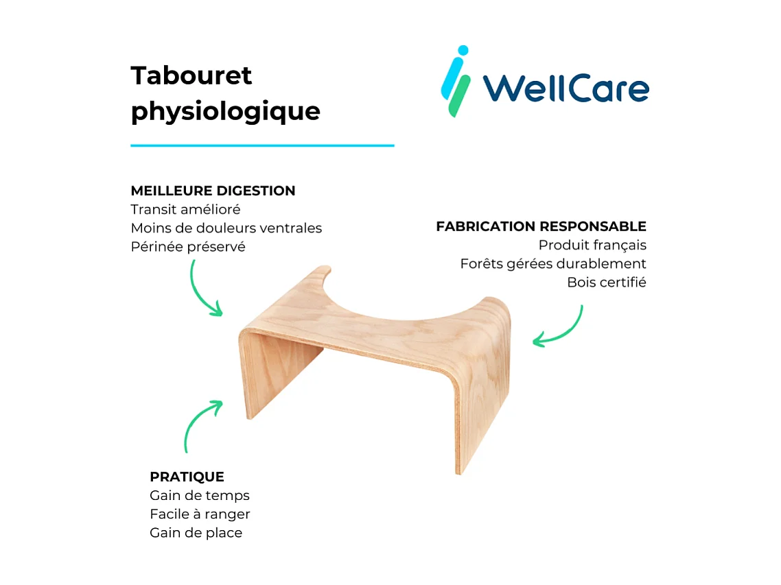 Pack WC suspendu sans bride DURAVIT D-Neo avec abattant frein de chute + bati support SIAMP + Plaque chromée + Tabouret en bois