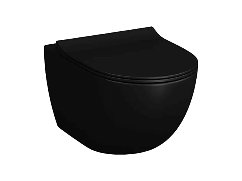 WC suspendu sans bride VITRA Sento noir mat + abattant