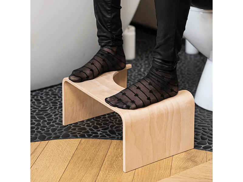 Pack WC suspendu DURAVIT D-code + bati support SIAMP + plaque + tabouret physiologique bois