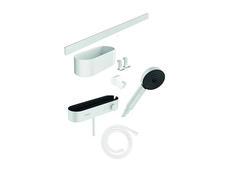 HANSGROHE Ensemble d'accessoires de douche avec thermostatique blanc mat WallStoris