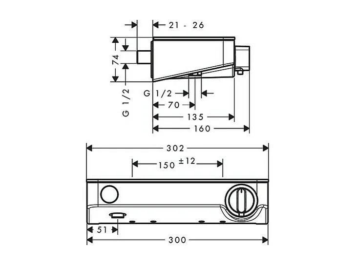 Mitigeur douche thermostatique HANSGROHE ShowerTablet Select 300 chromé