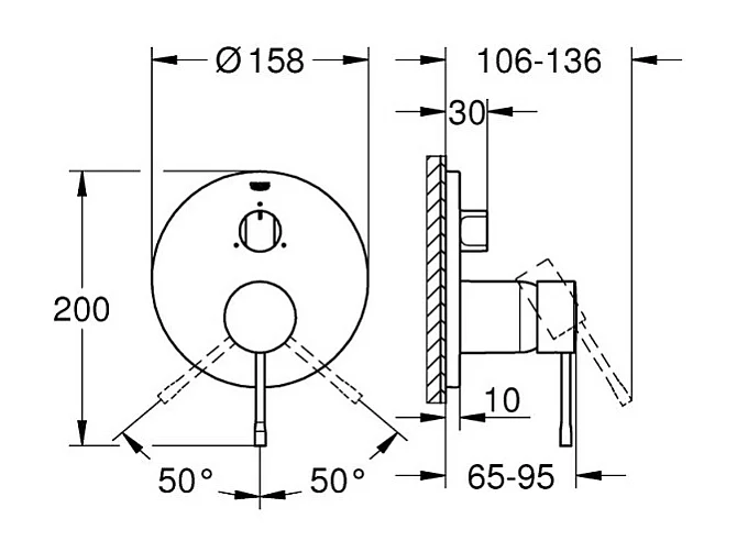 Grohe Mezclador monomando de ducha 3 salidas Essence con desviador