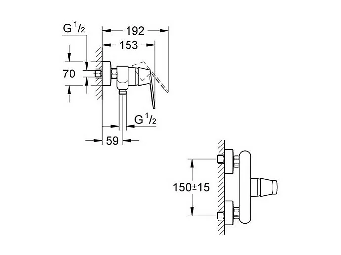 GROHE - Mitigeur douche monocommande Eurosmart Cosmopolitan