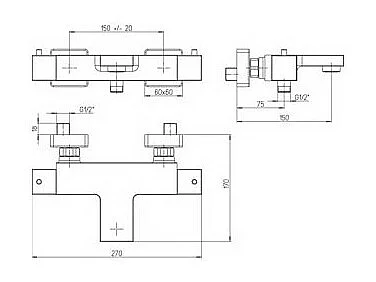 Mitigeur bain douche avec pommeau douche et support Paini Dax Noir Brossé