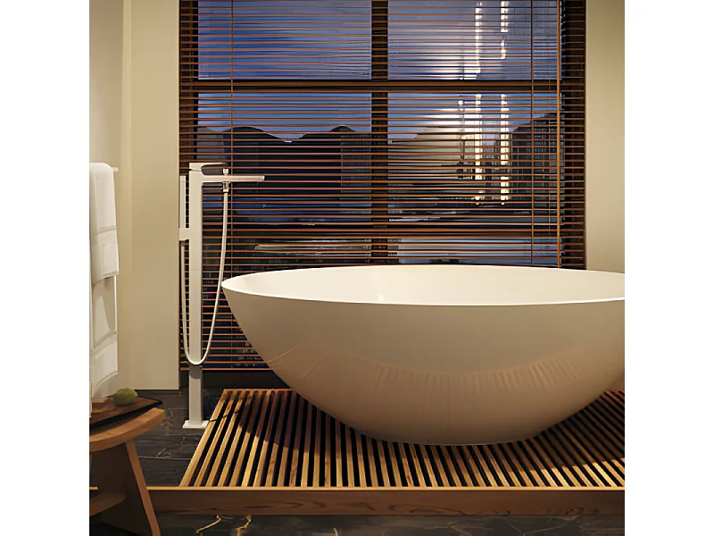 Robinet baignoire îlot HANSGROHE Metropol blanc mat