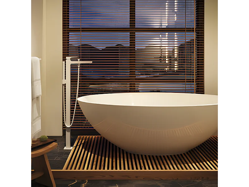 Robinet baignoire îlot HANSGROHE Metropol blanc mat