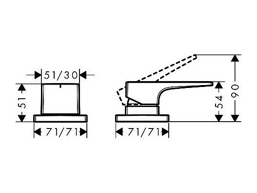 Mitigeur bain douche 2 sorties poignée manette HANSGROHE Metropol chromé