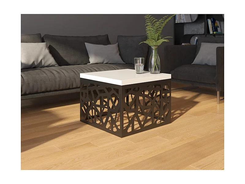 Couchtisch Tamira/Sperrholz/Metall/Weiss/Schwarz