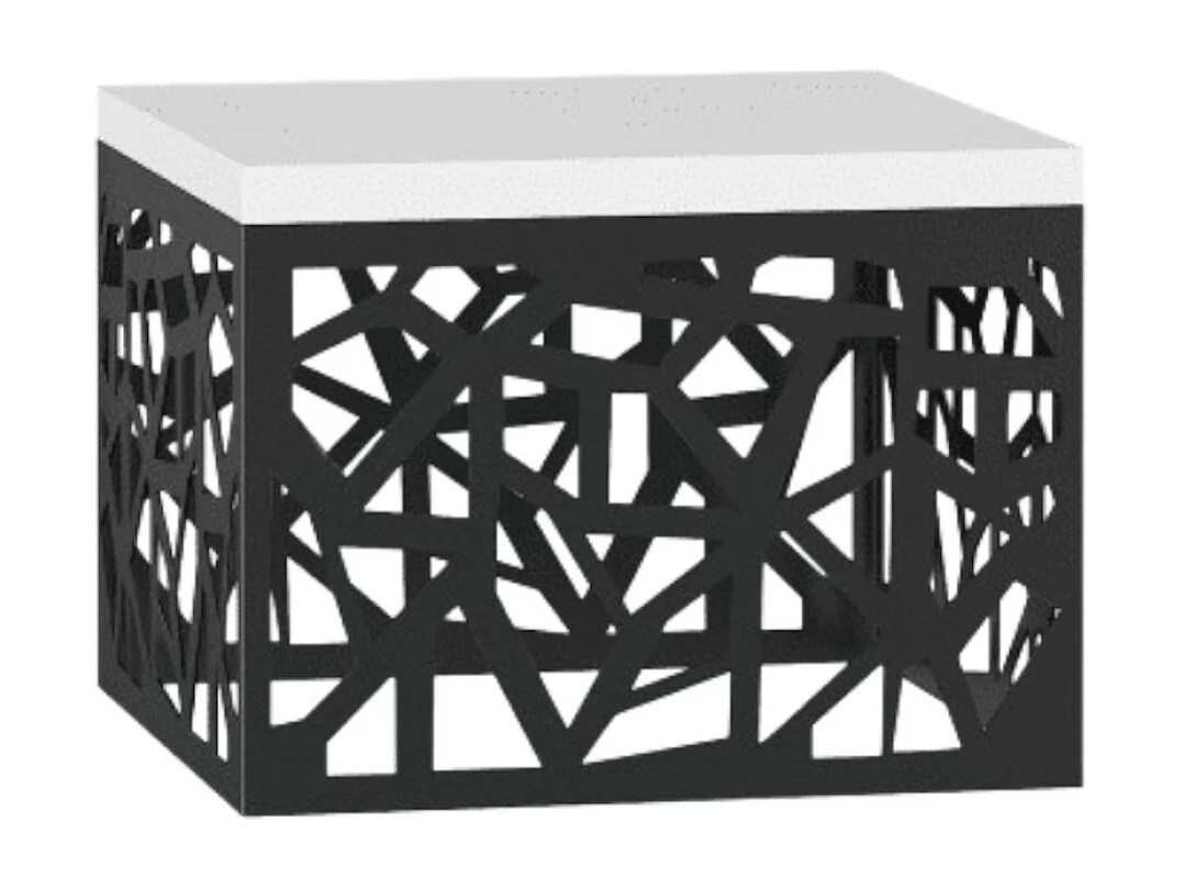 Table basse Tamira/Contreplaqué/Métal/blanc/noir