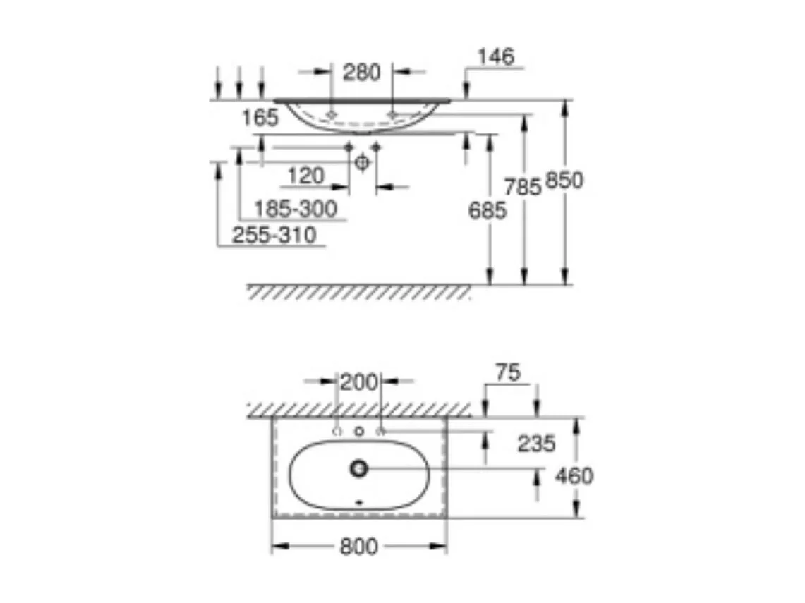 GROHE Plan vasque Essence Ceramic 80 x 46 cm