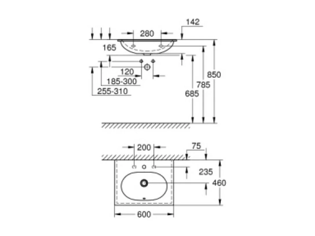GROHE Plan vasque Essence Ceramic 60 x 46 cm