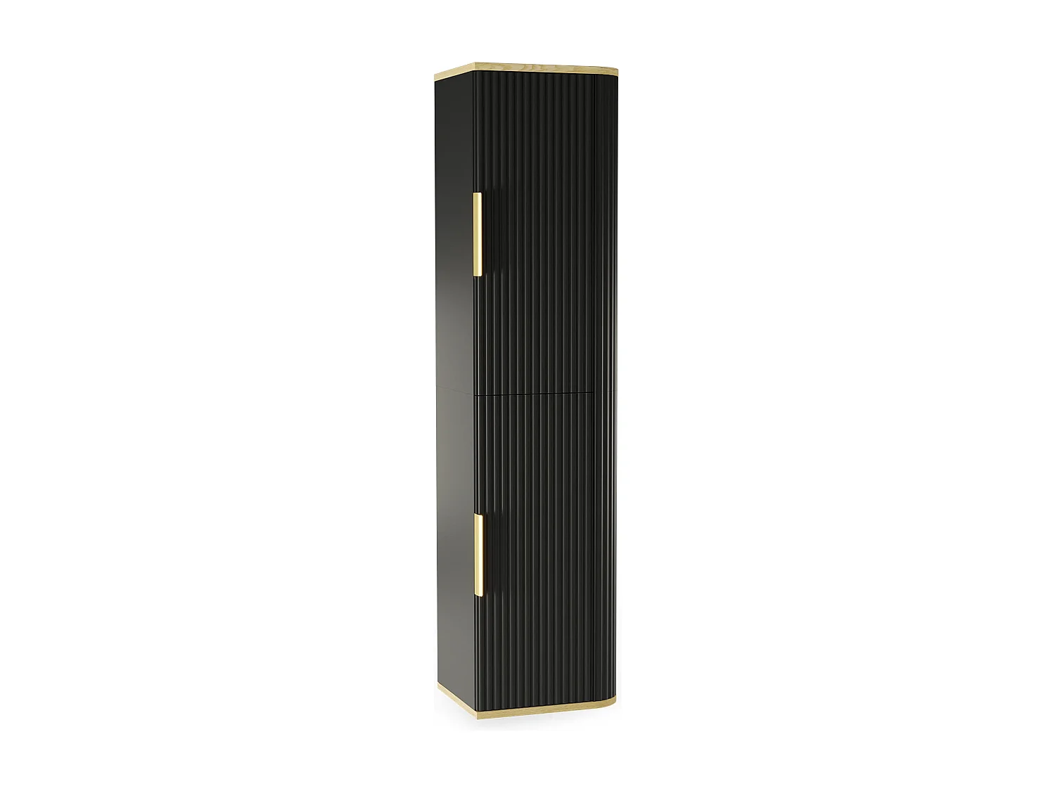 Columna de pared 2 puertas Yuval Negro y Madera