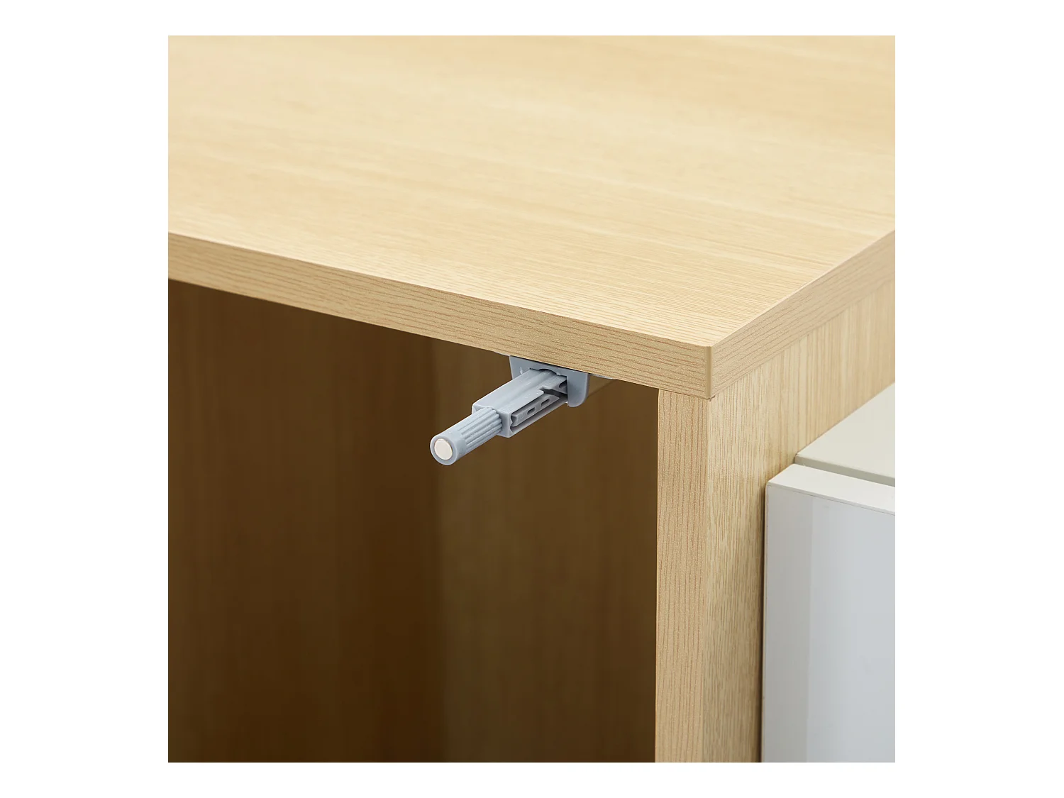 Credenza lucida 150x37x87 cm - con 2 ante - con 4 cassetti - MDF - bianco