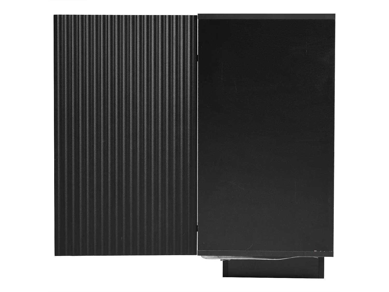 Buffet 120x40x75cm - avec 3 portes - avec éclairage LED - Panneau de particules - noir