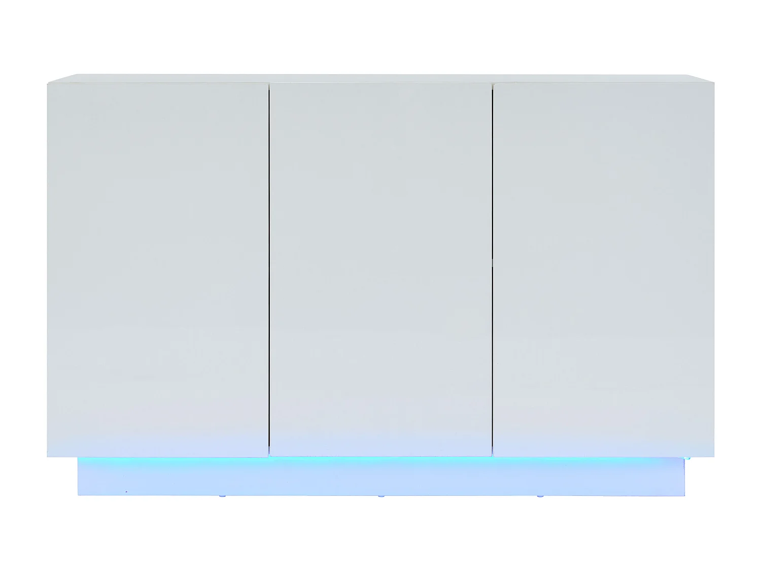 Bufet 120x40x75cm - z oświetleniem LED - z 3 drzwiami - Panele wiórowe - Biały