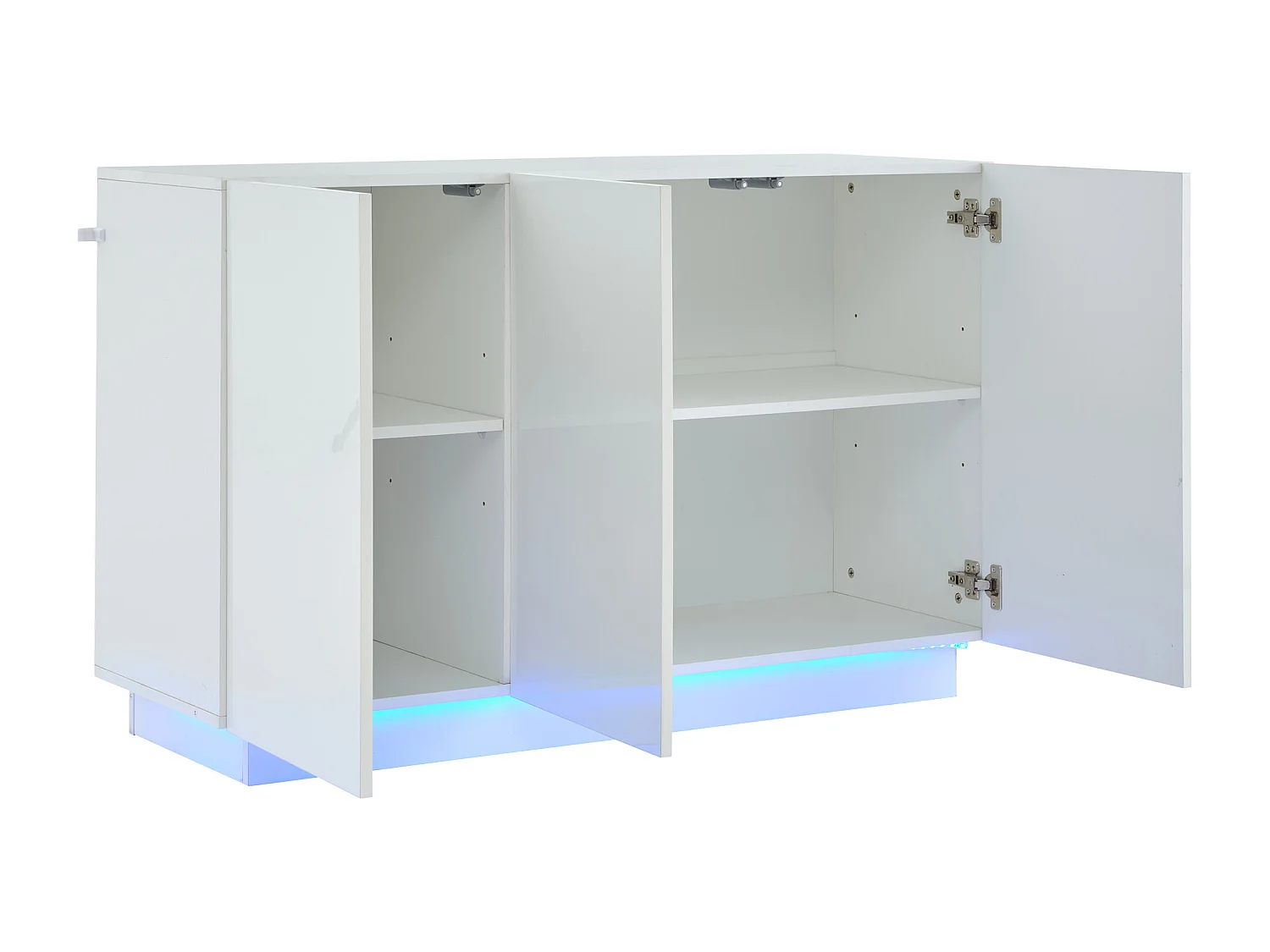 Bufet 120x40x75cm - z oświetleniem LED - z 3 drzwiami - Panele wiórowe - Biały