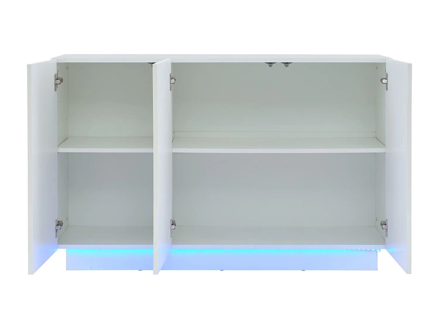 Buffet 120x40x75cm - avec éclairage LED - avec 3 portes - Panneaux de particules - Blanc