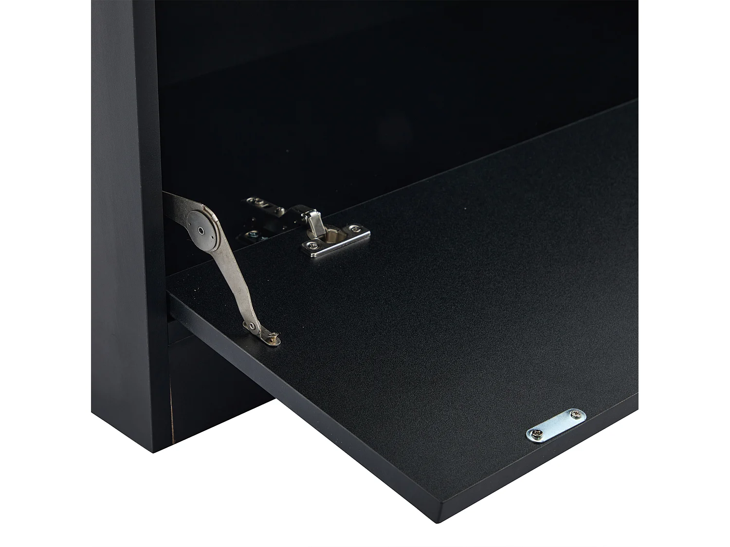 Vetrina LED moderna 80x120x35 cm - con illuminazione LED 16 colori - con 2 ante in vetro - con compartimenti per riporre - Nero