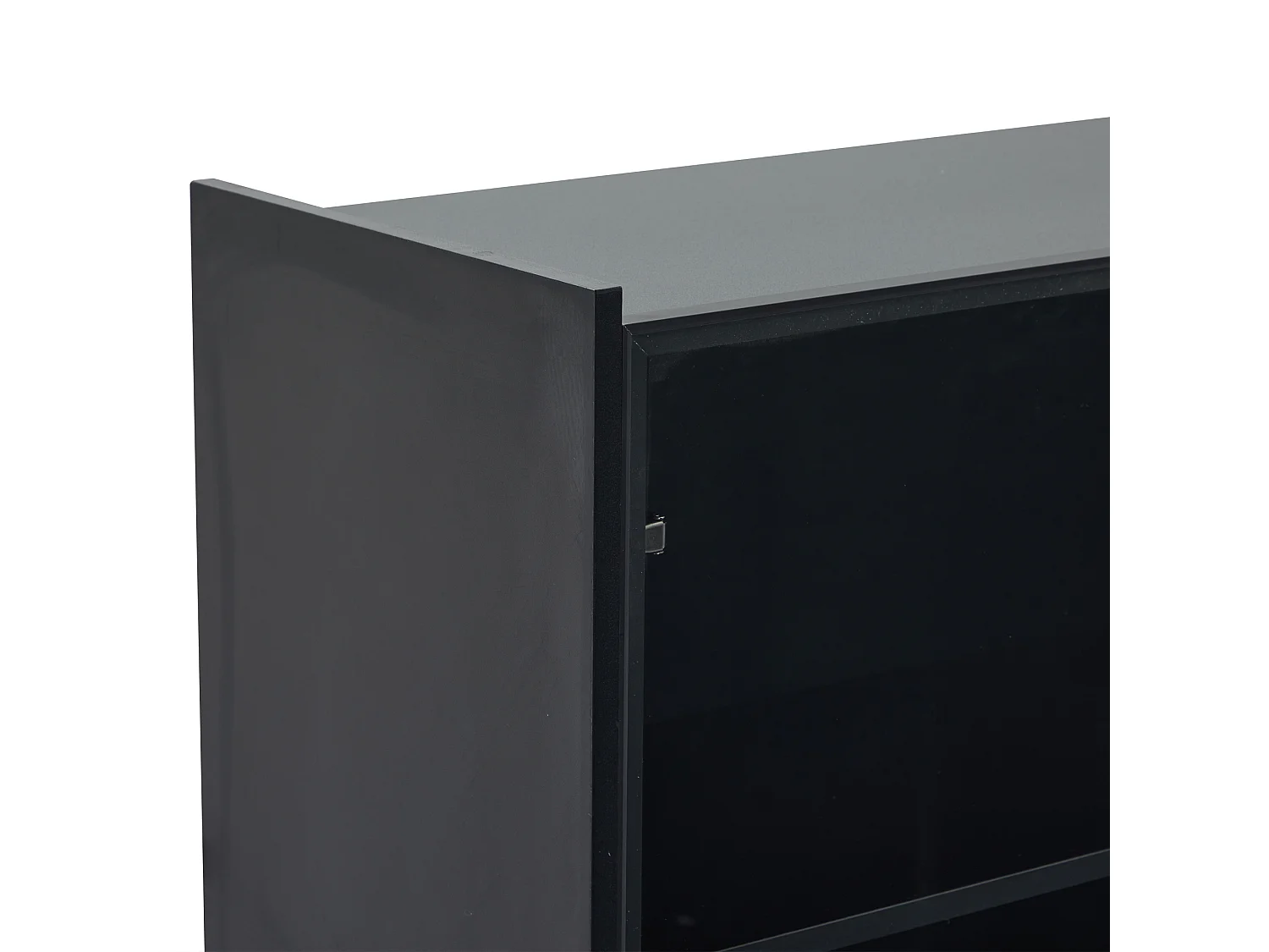 Vetrina LED moderna 80x120x35 cm - con illuminazione LED 16 colori - con 2 ante in vetro - con compartimenti per riporre - Nero