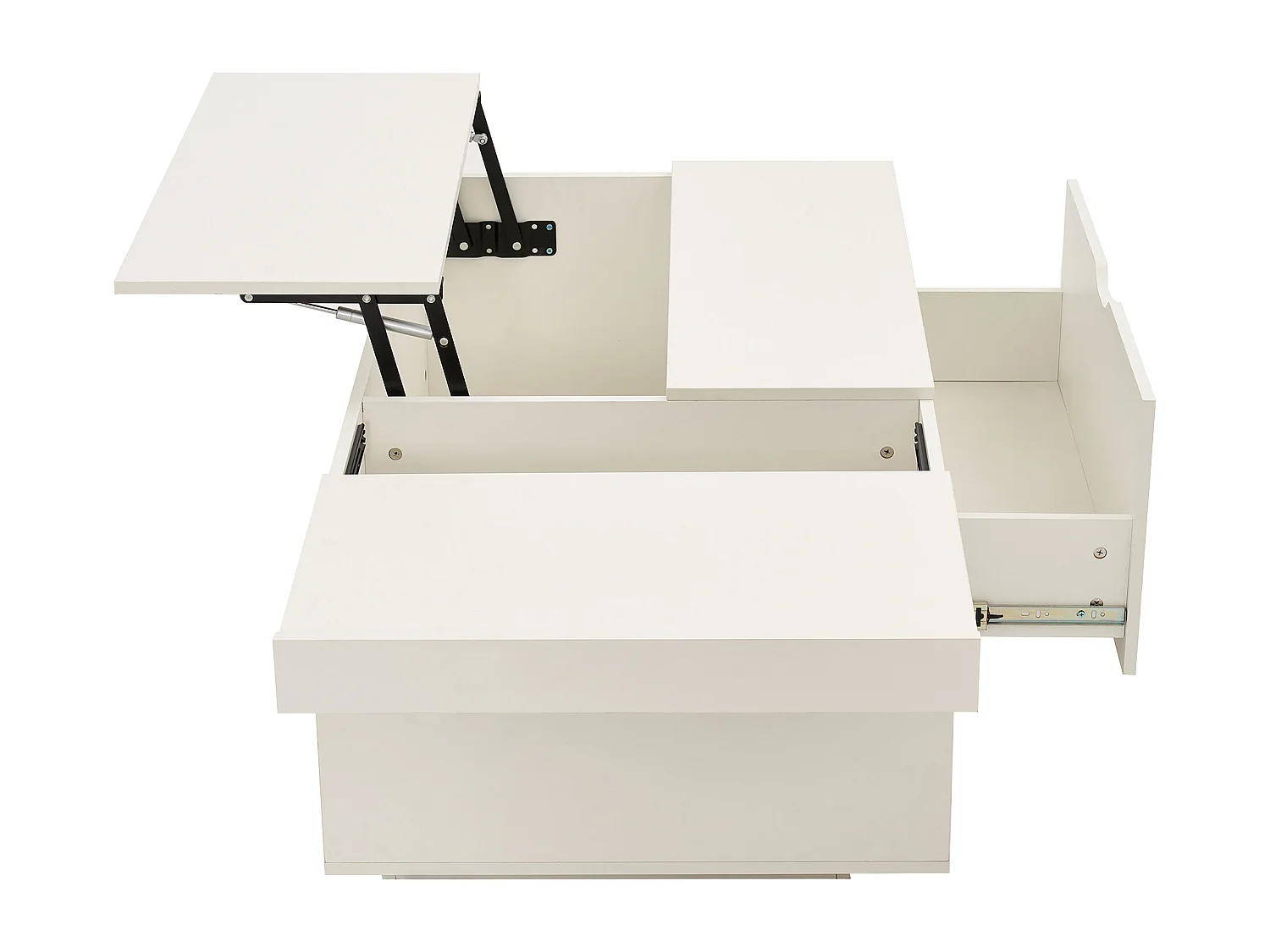 Moderne salontafel 120x65x45.5 cm - met 1 grote lade - opklapbaar design - wit