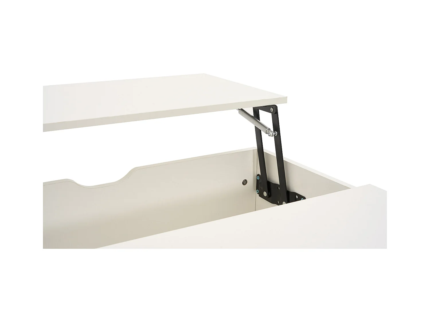 Table basse moderne 120x65x45.5cm - avec 1 grand tiroir - design relevable - blanc