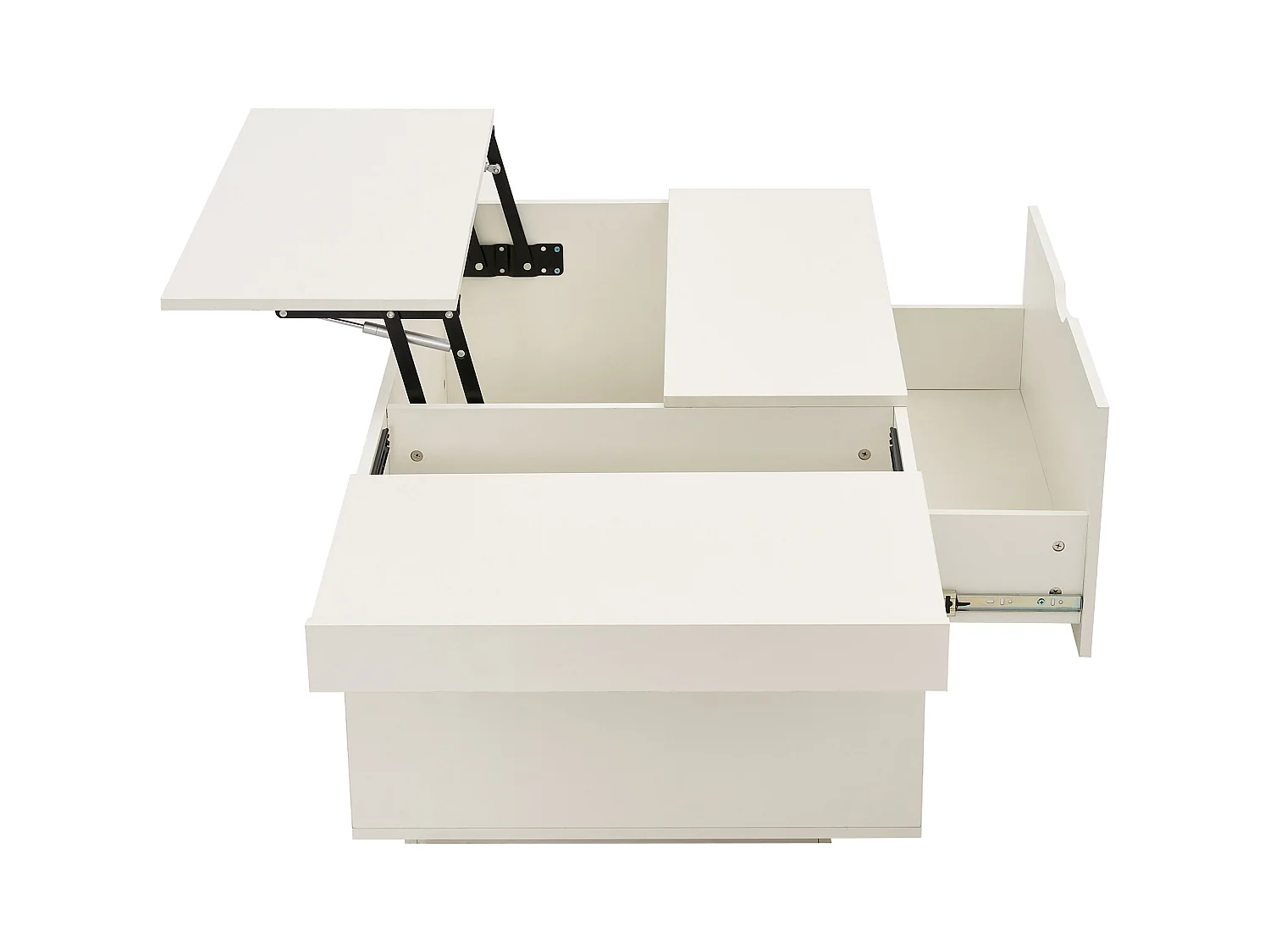 Table basse moderne 120x65x45.5cm - avec 1 grand tiroir - design relevable - blanc