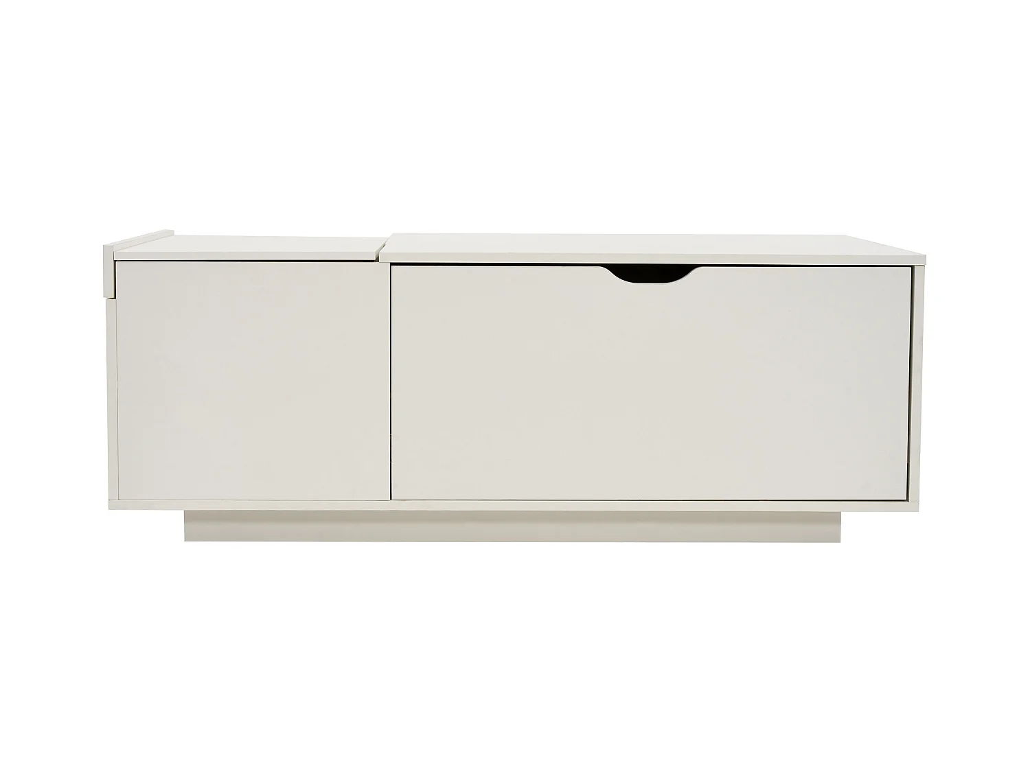 Table basse moderne 120x65x45.5cm - avec 1 grand tiroir - design relevable - blanc