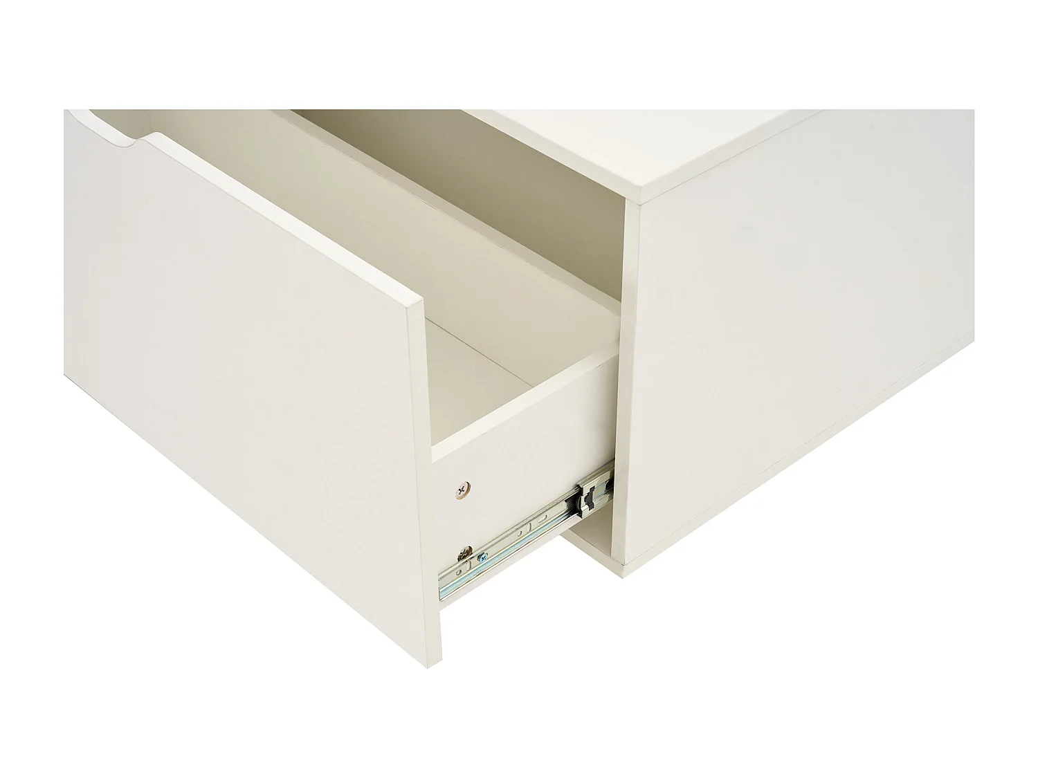 Table basse moderne 120x65x45.5cm - avec 1 grand tiroir - design relevable - blanc