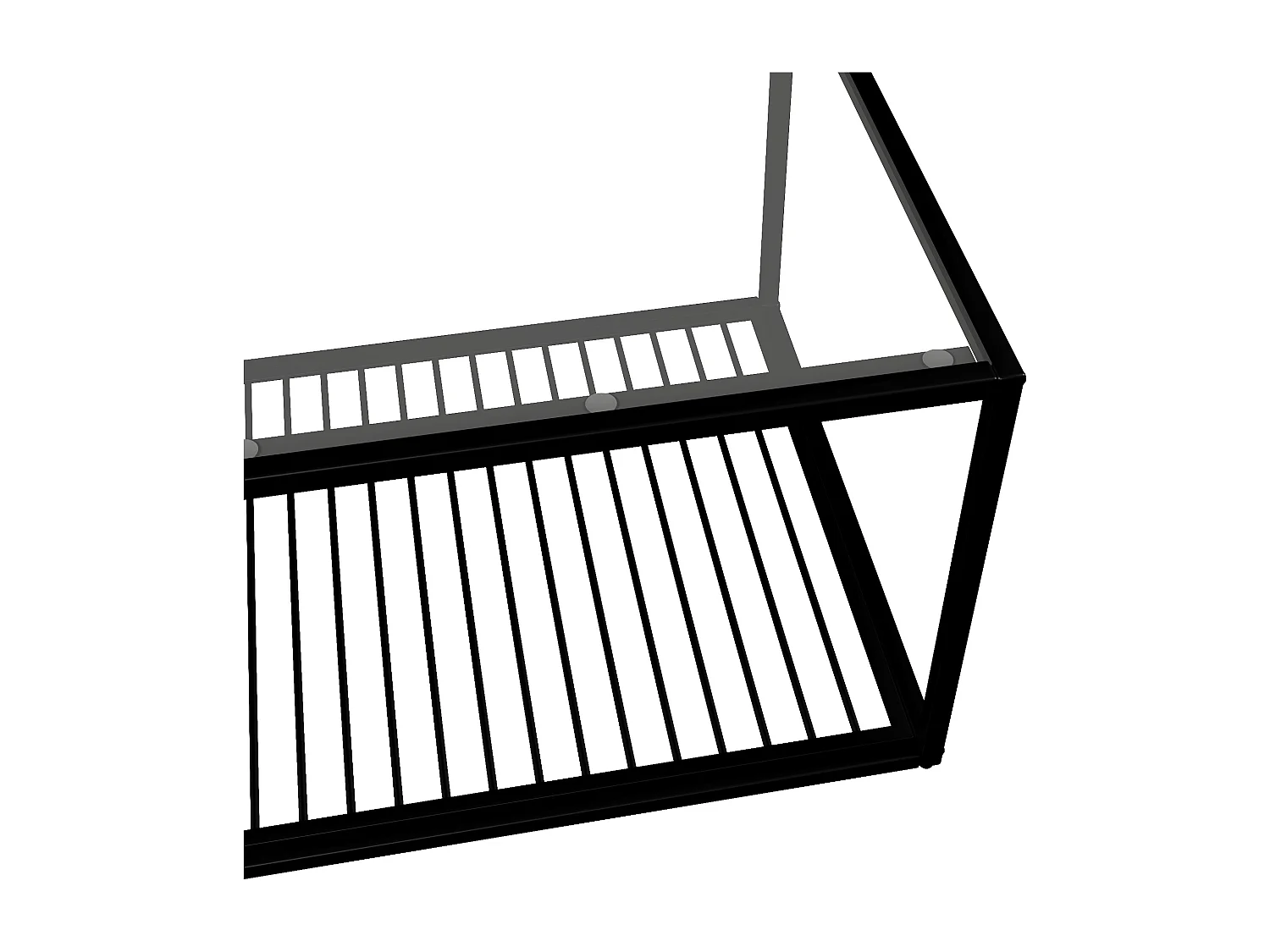 Table basse 110x48x35cm - Table basse en fer forgé - Avec verre - Espace de rangement - Noir