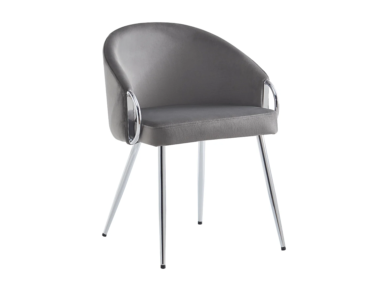 Lot de 2 chaises - Velours de haute qualité - Pieds réglables - Gris