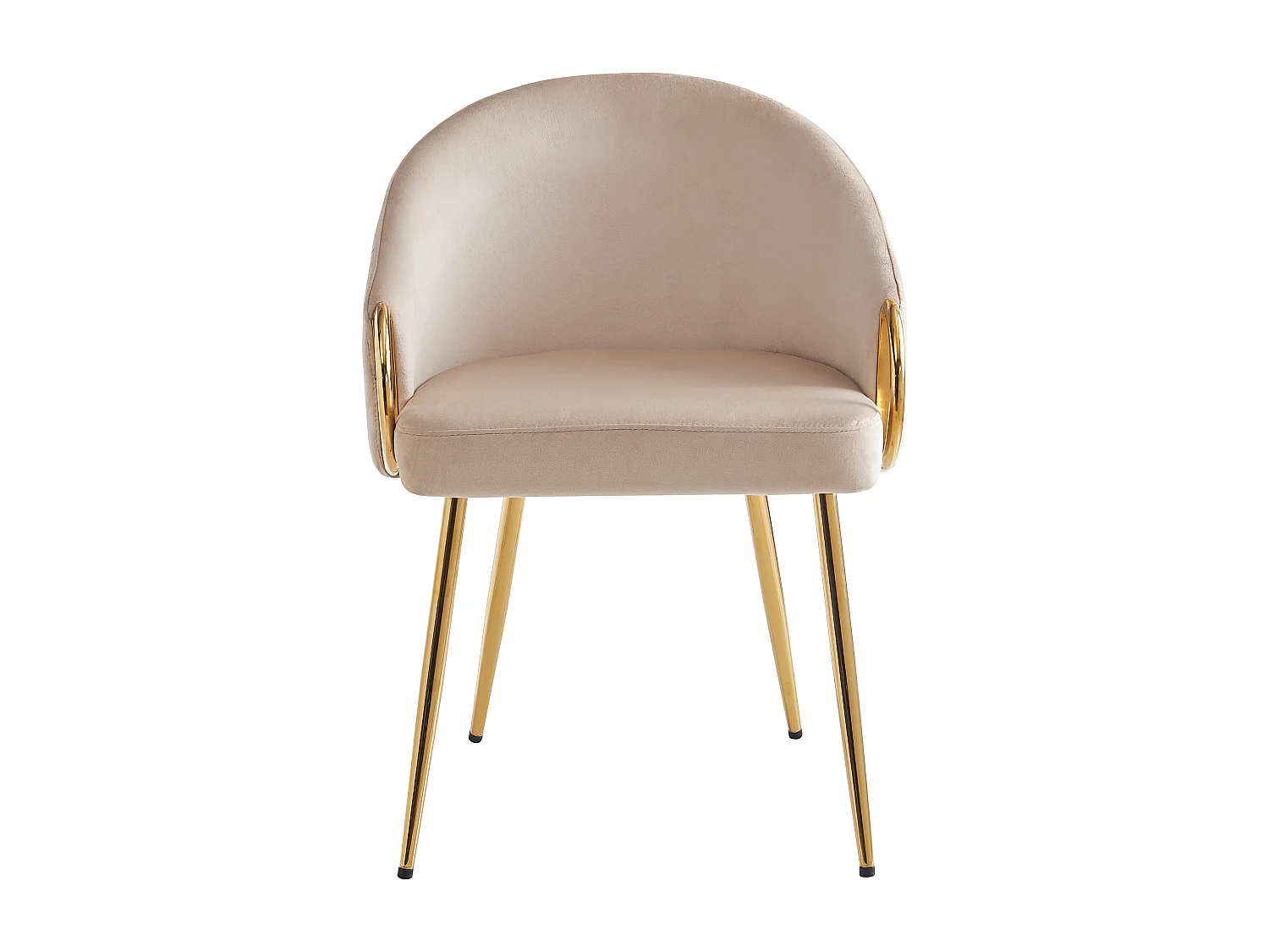 Lot de 6 chaises - Velours de haute qualité - Pieds réglables - Beige