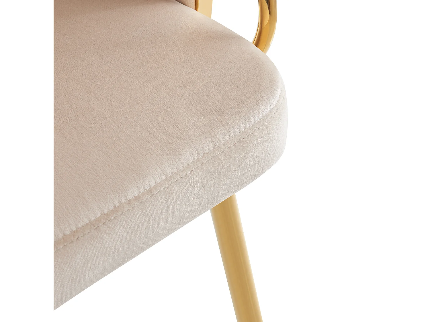 Lot de 6 chaises - Velours de haute qualité - Pieds réglables - Beige