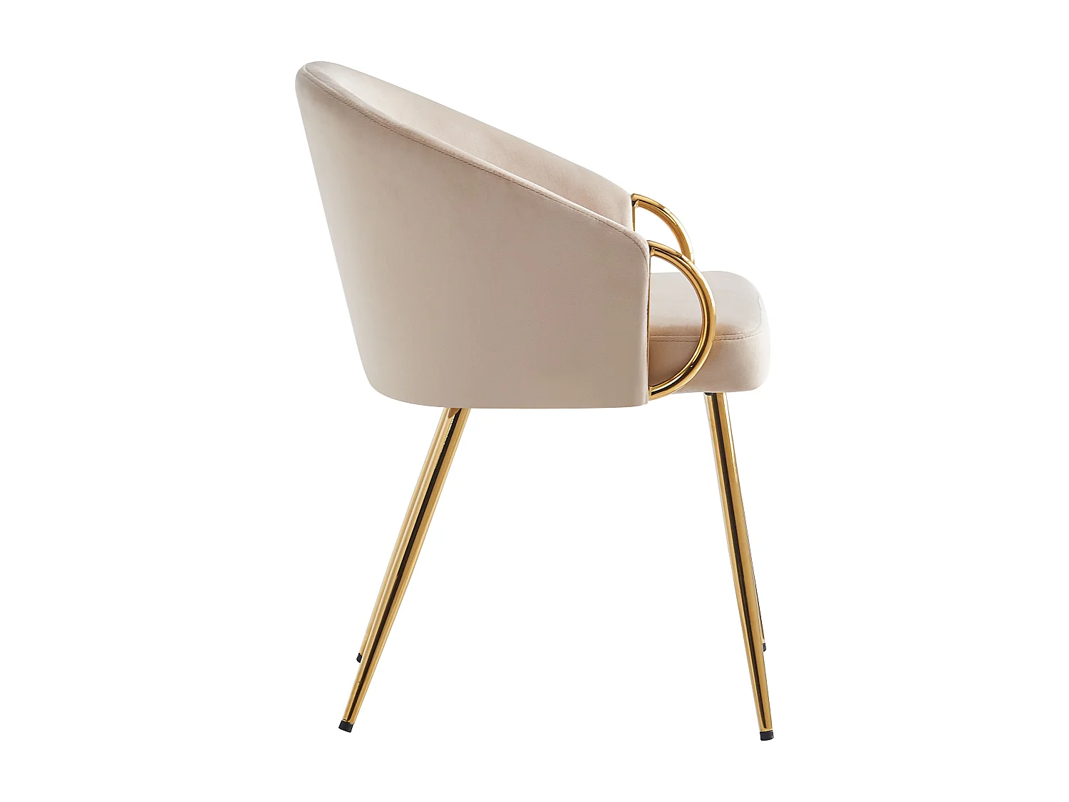 Lot de 6 chaises - Velours de haute qualité - Pieds réglables - Beige