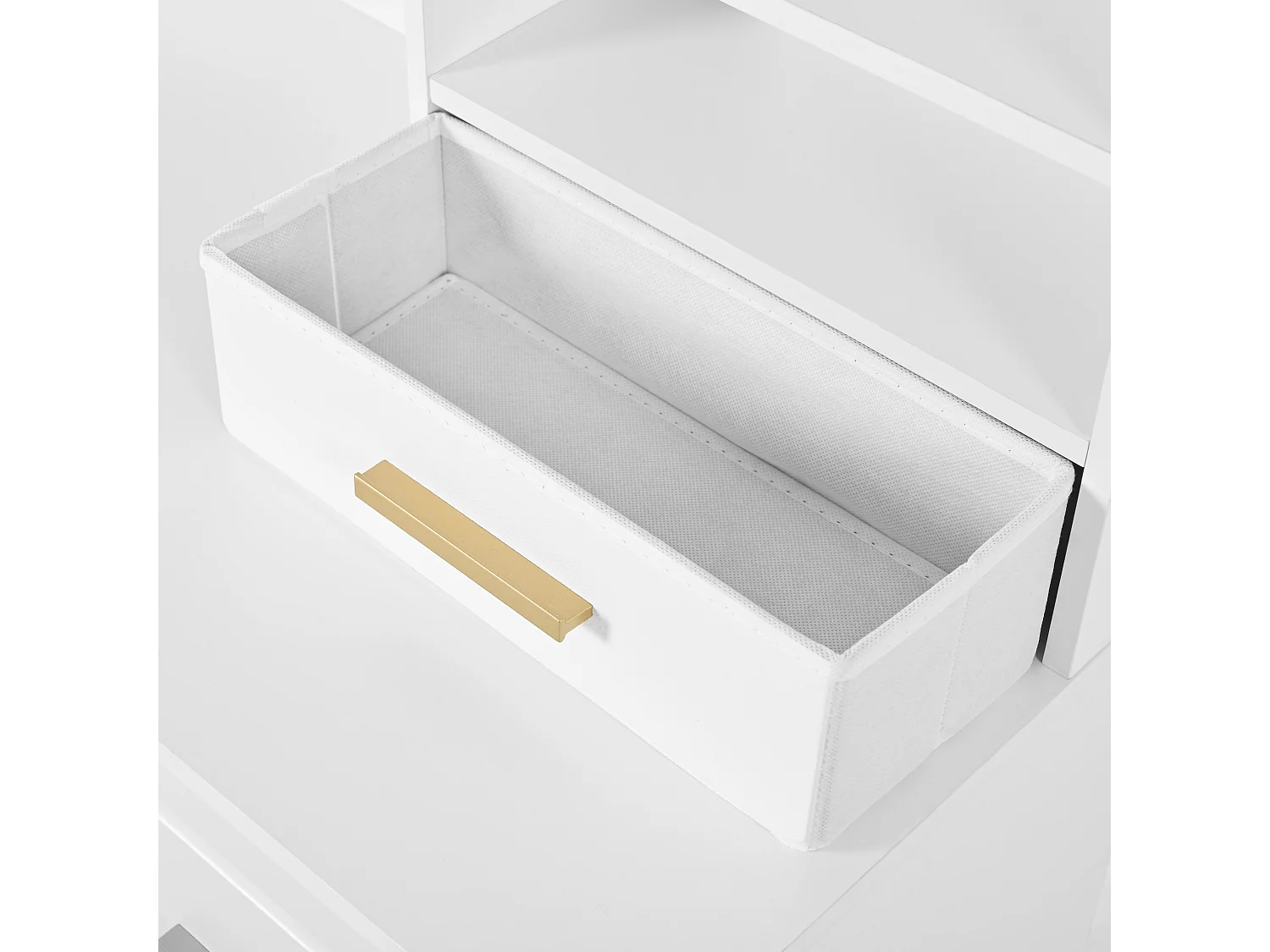 Toeletta con specchio 120x40x135 cm - con illuminazione LED - con 9 cassetti - bianco