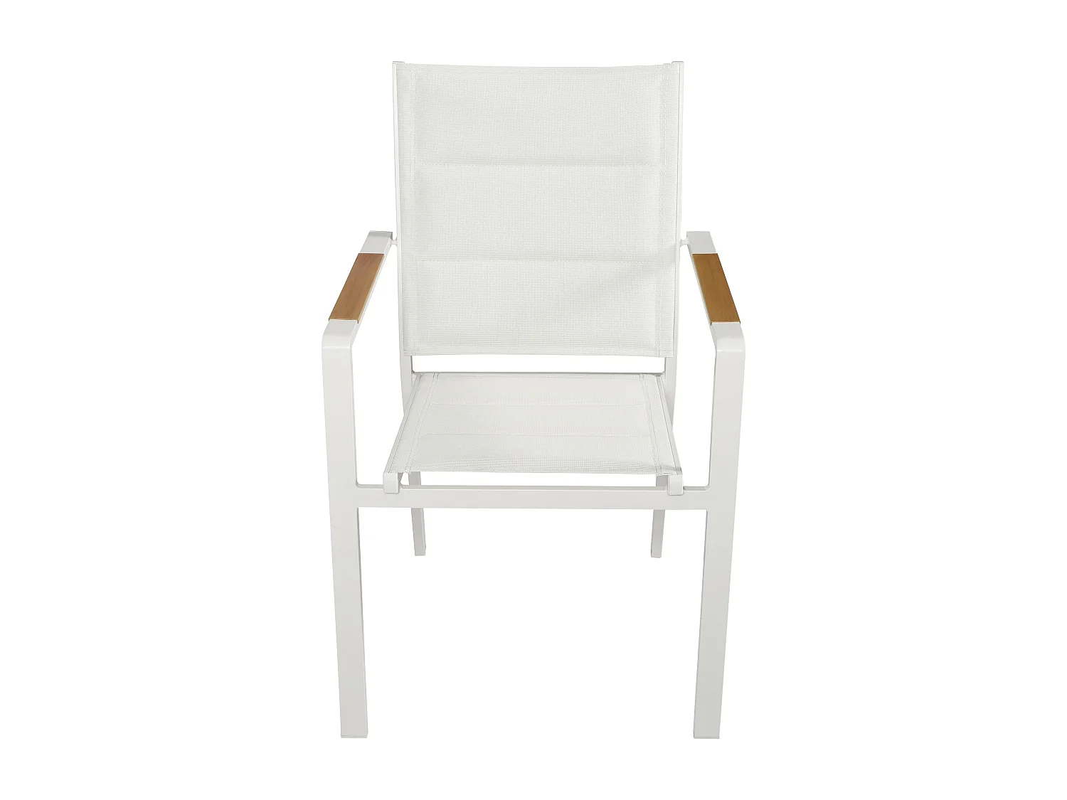 Lot de 2 chaises de jardin en aluminium et textilène blanc