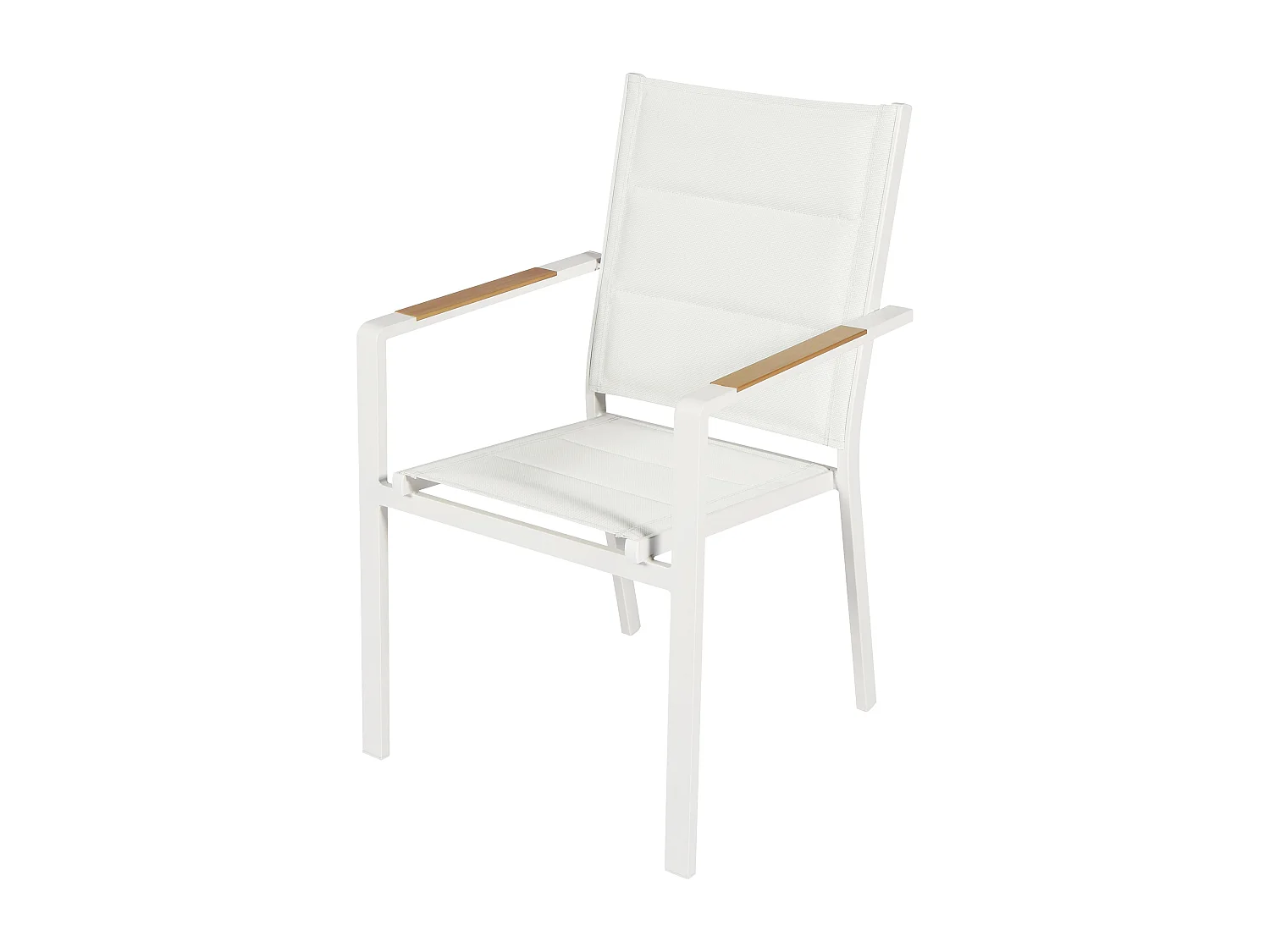 Lot de 2 chaises de jardin en aluminium et textilène blanc